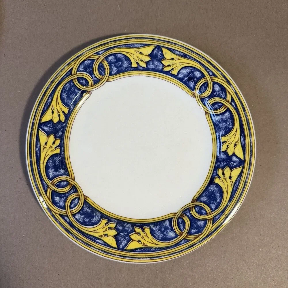 Pier 1 Scroll Pattern Set of 2 Salad Plates 8 1/4” Handcrafted in Italy